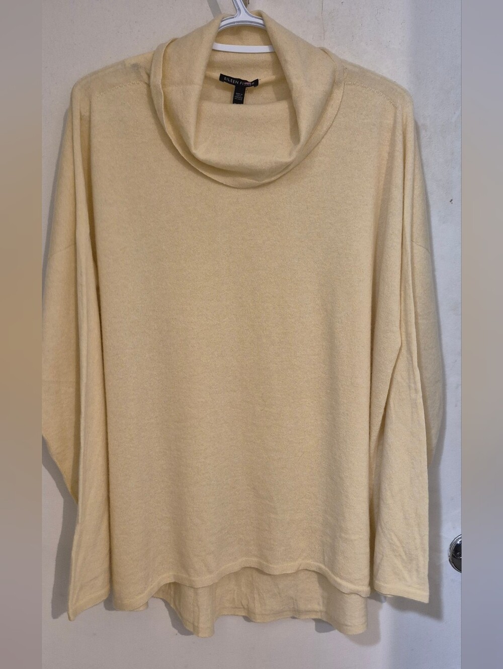 Eileen Fisher Yellow Cashmere Cowl Neck Sweater Sz.XL